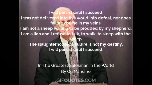i will persist until i succeed by og mandino